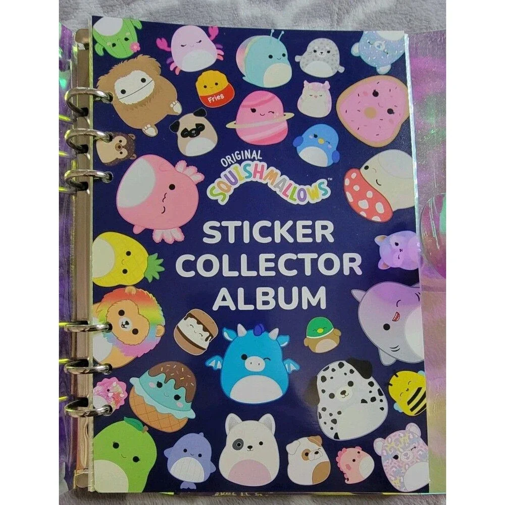 Original Squishmallow Sticker Collector Album Pink Shiny Refractor Binder Cover